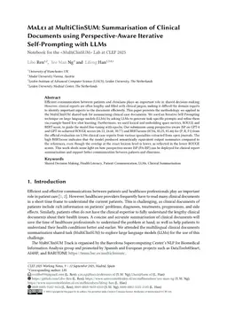 MaLei at MultiClinSUM: Summarisation of Clinical Documents using Perspective-Aware Iterative Self-Prompting with LLMs