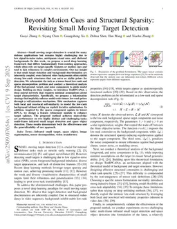 Beyond Motion Cues and Structural Sparsity: Revisiting Small Moving Target Detection