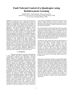 Fault Tolerant Control of a Quadcopter using Reinforcement Learning
