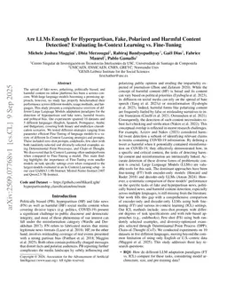 Are LLMs Enough for Hyperpartisan, Fake, Polarized and Harmful Content Detection? Evaluating In-Context Learning vs. Fine-Tuning
