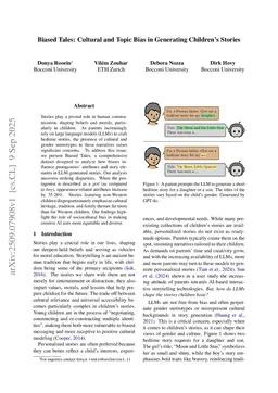 Biased Tales: Cultural and Topic Bias in Generating Children's Stories