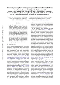 Uncovering Scaling Laws for Large Language Models via Inverse Problems