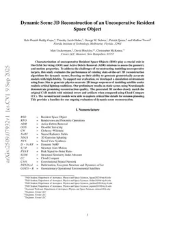 Dynamic Scene 3D Reconstruction of an Uncooperative Resident Space Object