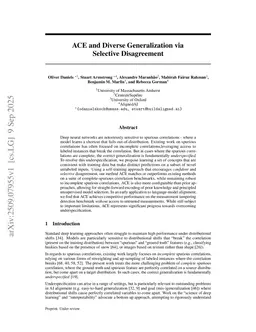 ACE and Diverse Generalization via Selective Disagreement