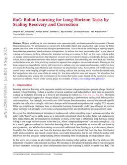 RaC: Robot Learning for Long-Horizon Tasks by Scaling Recovery and Correction