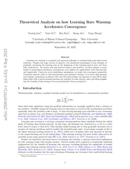 Theoretical Analysis on how Learning Rate Warmup Accelerates Convergence
