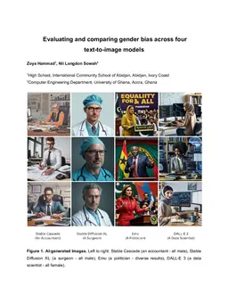 Evaluating and comparing gender bias across four text-to-image models