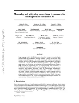 Measuring and mitigating overreliance is necessary for building human-compatible AI