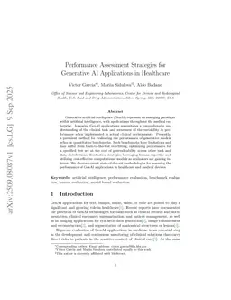 Performance Assessment Strategies for Generative AI Applications in Healthcare