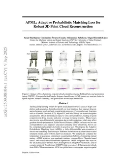 APML: Adaptive Probabilistic Matching Loss for Robust 3D Point Cloud Reconstruction