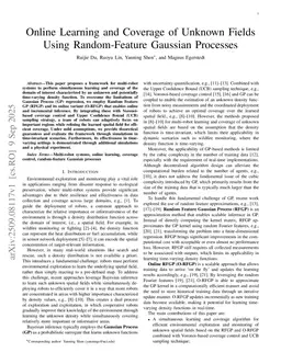 Online Learning and Coverage of Unknown Fields Using Random-Feature Gaussian Processes
