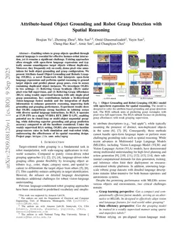 Attribute-based Object Grounding and Robot Grasp Detection with Spatial Reasoning