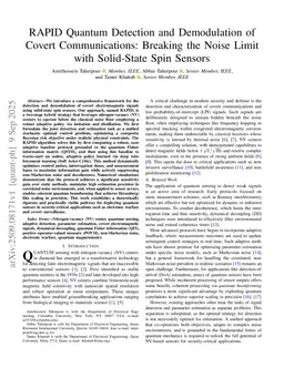 RAPID Quantum Detection and Demodulation of Covert Communications: Breaking the Noise Limit with Solid-State Spin Sensors