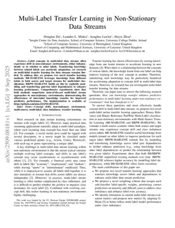 Multi-Label Transfer Learning in Non-Stationary Data Streams