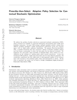 Prescribe-then-Select: Adaptive Policy Selection for Contextual Stochastic Optimization