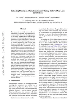 Balancing Quality and Variation: Spam Filtering Distorts Data Label Distributions