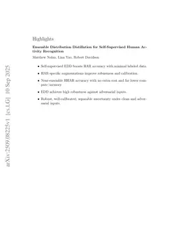 Ensemble Distribution Distillation for Self-Supervised Human Activity Recognition