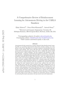 A Comprehensive Review of Reinforcement Learning for Autonomous Driving in the CARLA Simulator
