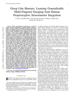 Grasp Like Humans: Learning Generalizable Multi-Fingered Grasping from Human Proprioceptive Sensorimotor Integration