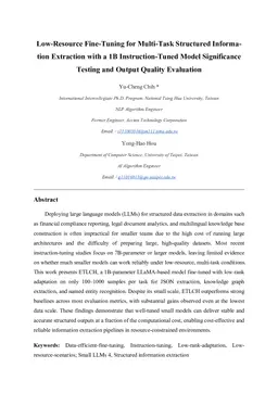 Low-Resource Fine-Tuning for Multi-Task Structured Information Extraction with a Billion-Parameter Instruction-Tuned Model