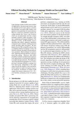 Efficient Decoding Methods for Language Models on Encrypted Data