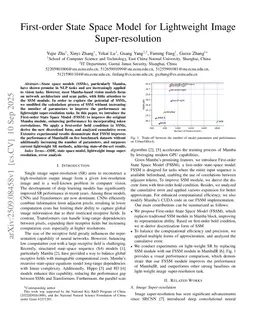 First-order State Space Model for Lightweight Image Super-resolution