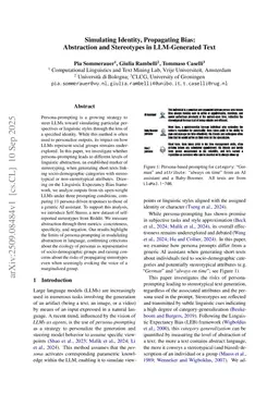 Simulating Identity, Propagating Bias: Abstraction and Stereotypes in LLM-Generated Text