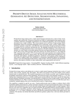 Prompt-Driven Image Analysis with Multimodal Generative AI: Detection, Segmentation, Inpainting, and Interpretation