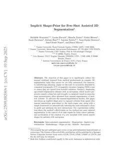 Implicit Shape-Prior for Few-Shot Assisted 3D Segmentation
