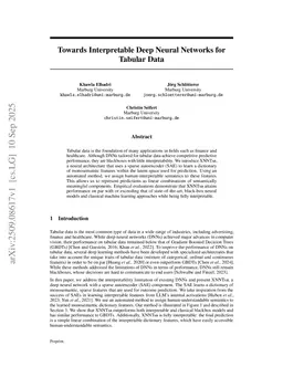 Towards Interpretable Deep Neural Networks for Tabular Data