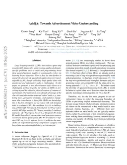 AdsQA: Towards Advertisement Video Understanding