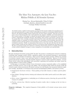 The More You Automate, the Less You See: Hidden Pitfalls of AI Scientist Systems