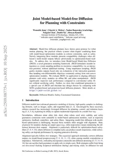 Joint Model-based Model-free Diffusion for Planning with Constraints