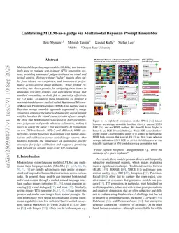Calibrating MLLM-as-a-judge via Multimodal Bayesian Prompt Ensembles