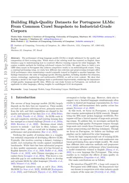 Building High-Quality Datasets for Portuguese LLMs: From Common Crawl Snapshots to Industrial-Grade Corpora