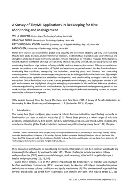 A Survey of TinyML Applications in Beekeeping for Hive Monitoring and Management