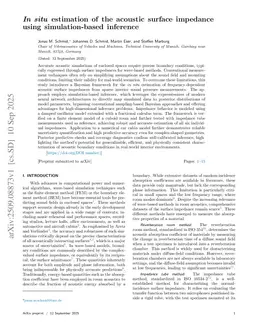In situ estimation of the acoustic surface impedance using simulation-based inference