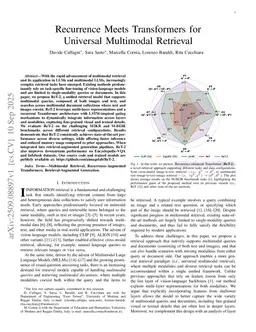 Recurrence Meets Transformers for Universal Multimodal Retrieval