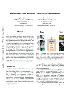 Diffusion-Based Action Recognition Generalizes to Untrained Domains