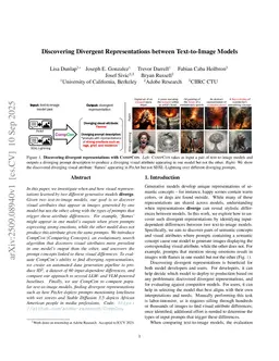 Discovering Divergent Representations between Text-to-Image Models