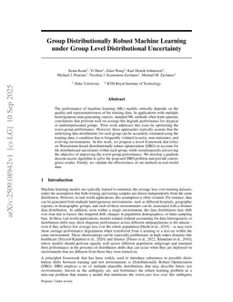 Group Distributionally Robust Machine Learning under Group Level Distributional Uncertainty