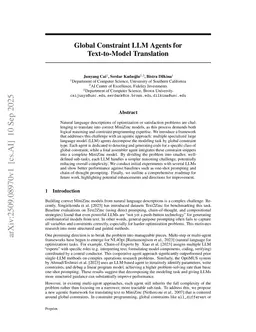 Gala: Global LLM Agents for Text-to-Model Translation