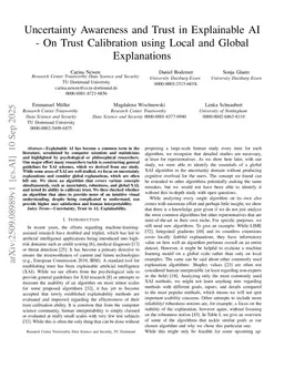 Uncertainty Awareness and Trust in Explainable AI- On Trust Calibration using Local and Global Explanations