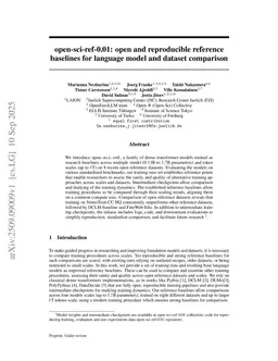 Open-sci-ref-0.01: open and reproducible reference baselines for language model and dataset comparison
