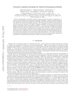 Generative quantum advantage for classical and quantum problems