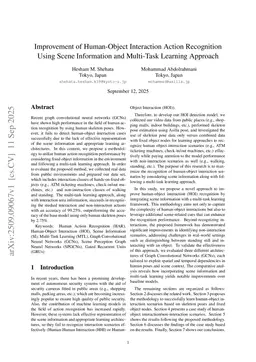 Improvement of Human-Object Interaction Action Recognition Using Scene Information and Multi-Task Learning Approach