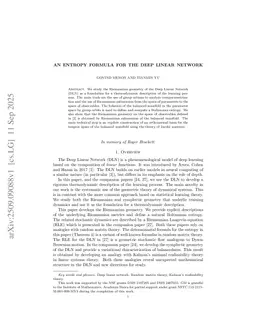 An entropy formula for the Deep Linear Network