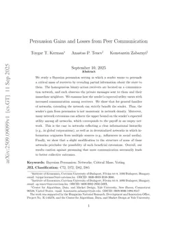 Persuasion Gains and Losses from Peer Communication