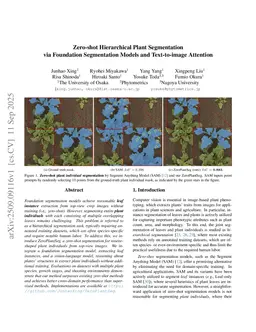 Zero-shot Hierarchical Plant Segmentation via Foundation Segmentation Models and Text-to-image Attention