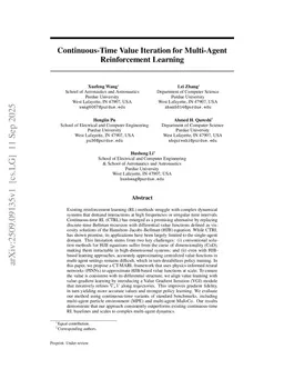 Continuous-Time Value Iteration for Multi-Agent Reinforcement Learning